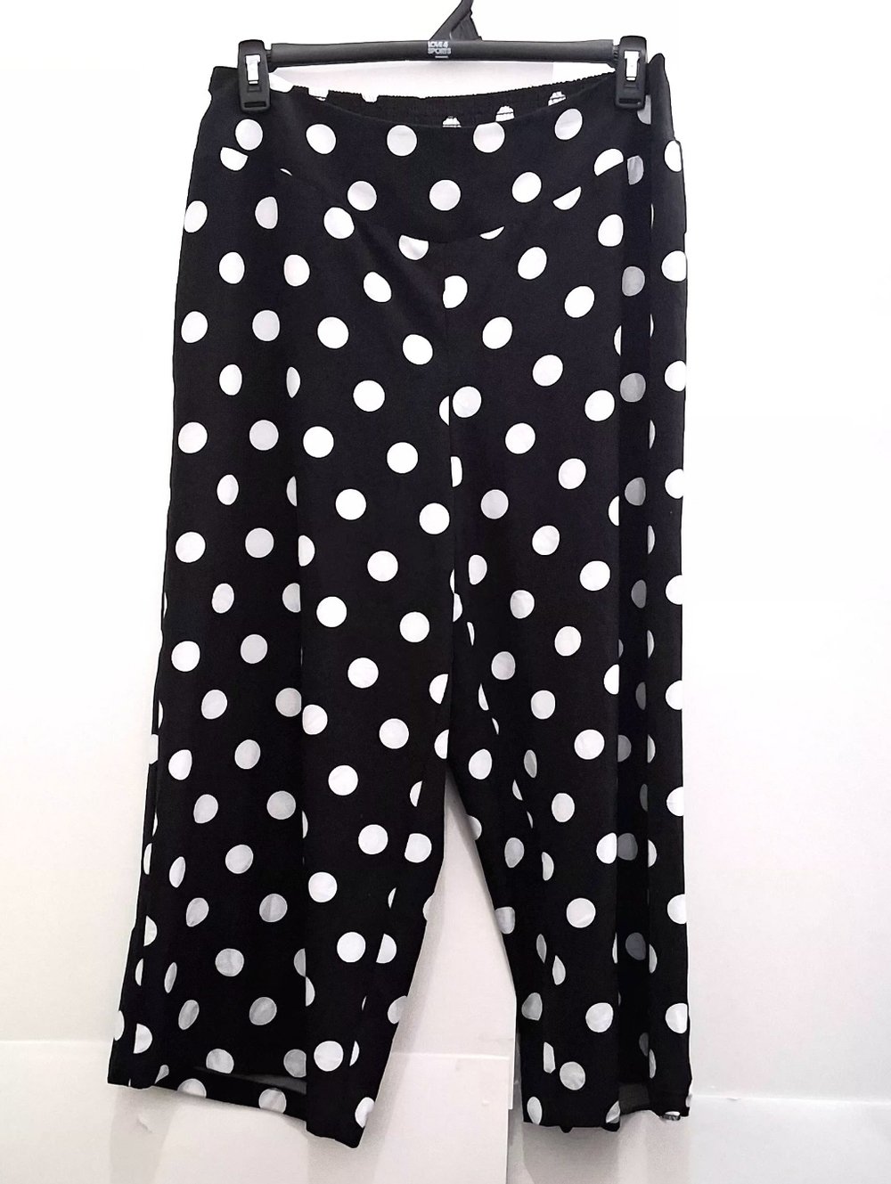 CATO Black & White Polka Dot Dress Trouser Wide Leg Pant Size 14W/16W